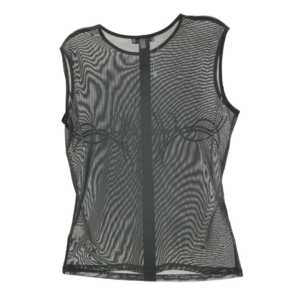 Miaou Sheer Black Drew Tank Top Size M - Picture 3 of 4